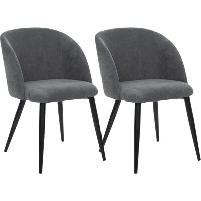 ATMOSPHERA Lot De 2 Fauteuils Imitation Chêne "céleste" En Velours Côtelé Atmosphéra - Gris - Gris - - Publicité ATMOSPHERA Lot De 2 Fauteuils Imitation Chêne "céleste" En Velours Côtelé Atmosphéra - Gris - Gris - - Publicité