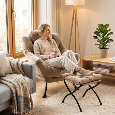 ACKERMAN Fauteuil Avec Repose-pieds, Fauteuil Relax Avec Accoudoirs, Poche Latérale Et Repose-pieds, Fauteuil De Lounge, Fauteuil Tv, Fauteuil À Oreilles Pour Salon, Chambre, Bureau, Kaki - Publicité ACKERMAN Fauteuil Avec Repose-pieds, Fauteuil Relax Avec Accoudoirs, Poche Latérale Et Repose-pieds, Fauteuil De Lounge, Fauteuil Tv, Fauteuil À Oreilles Pour Salon, Chambre, Bureau, Kaki - Publicité