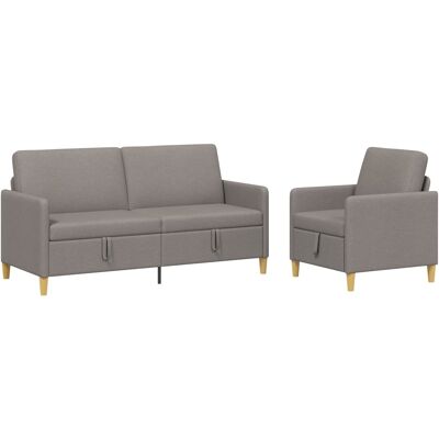 Canapé Avec Rangement 2 Pcs Taupe Polyester Vidaxl - Publicité Canapé Avec Rangement 2 Pcs Taupe Polyester Vidaxl - Publicité