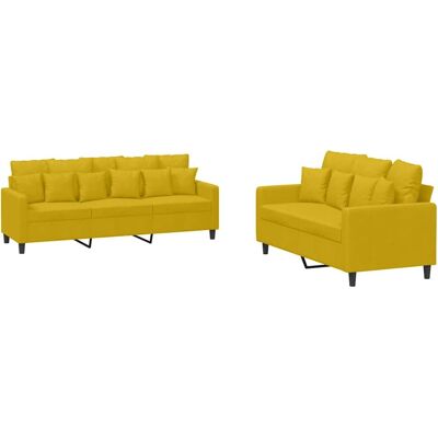 Maison Exclusive - Ensemble De Canapés 2 Pcs Avec Coussins Jaune Velours - Publicité Maison Exclusive - Ensemble De Canapés 2 Pcs Avec Coussins Jaune Velours - Publicité