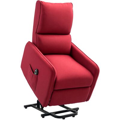 ARRIGONI Fauteuil Releveur Electrique Inclinable Avec Telecommande Et Poche En Tissu Rouge - Publicité ARRIGONI Fauteuil Releveur Electrique Inclinable Avec Telecommande Et Poche En Tissu Rouge - Publicité