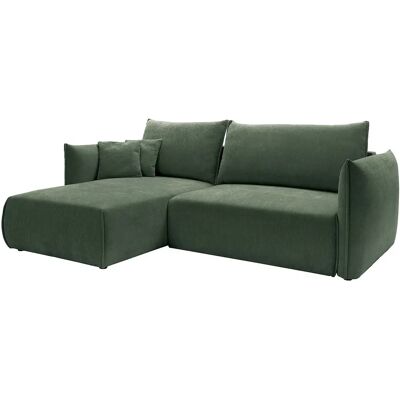 VENTE-UNIQUE Canapé D'Angle Gauche Convertible En Tissu Texturé Vert Carisu - Publicité VENTE-UNIQUE Canapé D'Angle Gauche Convertible En Tissu Texturé Vert Carisu - Publicité