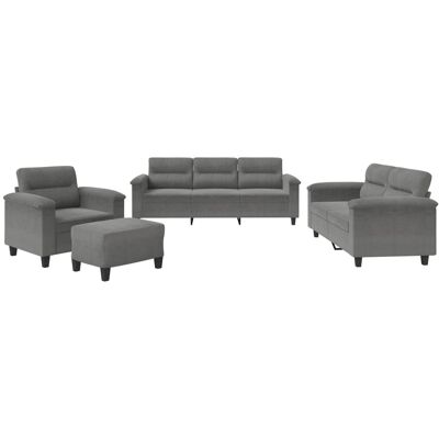Maison Exclusive - Ensemble De Canapés 4 Pcs Coussins Gris Foncé Tissu Microfibre - Publicité Maison Exclusive - Ensemble De Canapés 4 Pcs Coussins Gris Foncé Tissu Microfibre - Publicité