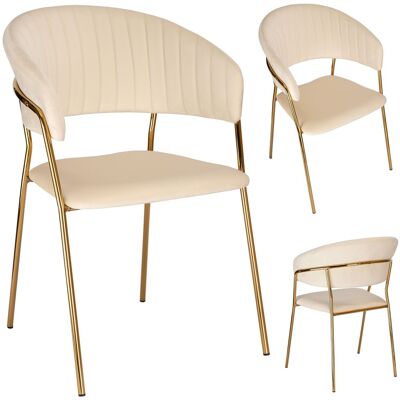 OEM Fauteuil En Velours Beige Colin Gold - Publicité OEM Fauteuil En Velours Beige Colin Gold - Publicité