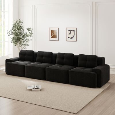 ARRIGONI Canapé Sans Structure Pour Salon, Canapé Modulaire, Canapé 4 Places Confortable Rembourré En Velours Côtelé, Canapé Nuage À Assise Profonde, Sans Montage, Design Antidérapant, Noir - Publicité ARRIGONI Canapé Sans Structure Pour Salon, Canapé Modulaire, Canapé 4 Places Confortable Rembourré En Velours Côtelé, Canapé Nuage À Assise Profonde, Sans Montage, Design Antidérapant, Noir - Publicité