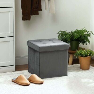 Generic Pouf Coffre Rangement Pliable, Tabouret Carré 37,6 L En Tissu Velours, Charge 120 Kg, 38 X 38 X 38 Cm, Gris - Publicité Generic Pouf Coffre Rangement Pliable, Tabouret Carré 37,6 L En Tissu Velours, Charge 120 Kg, 38 X 38 X 38 Cm, Gris - Publicité