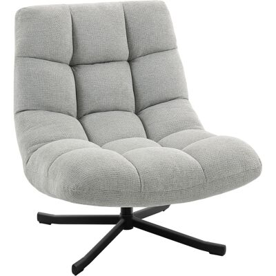 ARRIGONI Fauteuil Pivotant Relaxant Avec Assise Large Aspect Chenille Pieds En Acier Croises Gris Clair - Publicité ARRIGONI Fauteuil Pivotant Relaxant Avec Assise Large Aspect Chenille Pieds En Acier Croises Gris Clair - Publicité