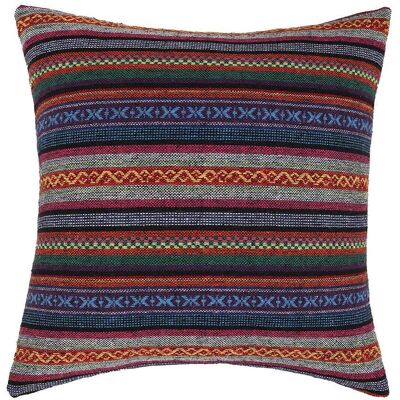 ALLAUVE Housse De Coussin Bohème Ethnique Rétro Multicolore À Rayures Géométriques Et Multicolores - Publicité ALLAUVE Housse De Coussin Bohème Ethnique Rétro Multicolore À Rayures Géométriques Et Multicolores - Publicité