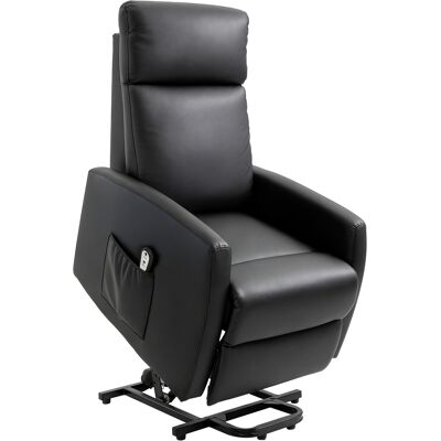 OEM Fauteuil Releveur Électrique Inclinable Avec Repose-pied Ajustable Et Télécommande Revêtement Synthétique Noir - Publicité OEM Fauteuil Releveur Électrique Inclinable Avec Repose-pied Ajustable Et Télécommande Revêtement Synthétique Noir - Publicité