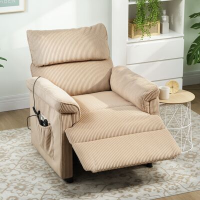 OEM Homcom Fauteuil Relax Électrique Massant & Chauffant Inclinable - Velours Côtelé, Moteur Ultra-silencieux, Marron - Publicité OEM Homcom Fauteuil Relax Électrique Massant & Chauffant Inclinable - Velours Côtelé, Moteur Ultra-silencieux, Marron - Publicité