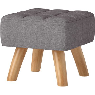 A MOON Repose Pied Salon Ottoman Siège Rembourré En Tissu Avec Pieds En Bois 27 X 27 X 26 Cm Gris - Publicité A MOON Repose Pied Salon Ottoman Siège Rembourré En Tissu Avec Pieds En Bois 27 X 27 X 26 Cm Gris - Publicité