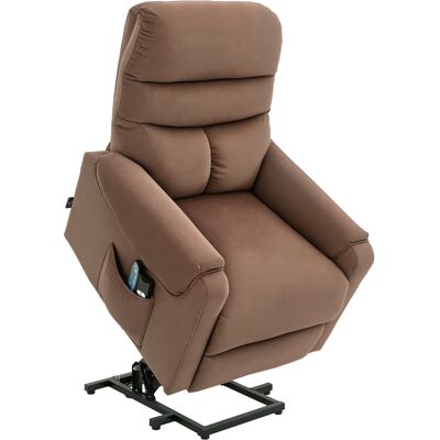 ARRIGONI Fauteuil Releveur Electrique Massant Chauffant Avec Telecommande Et Poche Laterale Marron - Publicité ARRIGONI Fauteuil Releveur Electrique Massant Chauffant Avec Telecommande Et Poche Laterale Marron - Publicité