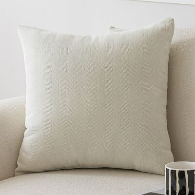 KEEMOTE Housse De Coussin Chenille Unie 45 X 45 Cm – Coussin Carré Décoratif Pour Canapé, Fauteuil Ou Lit – Idéal Comme Coussin Lombaire, D’appui Ou De Dossier – Blanc Crème - Publicité KEEMOTE Housse De Coussin Chenille Unie 45 X 45 Cm – Coussin Carré Décoratif Pour Canapé, Fauteuil Ou Lit – Idéal Comme Coussin Lombaire, D’appui Ou De Dossier – Blanc Crème - Publicité
