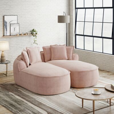 XISRENS Canapé Double Nuage En Chenille Confortable, Design Sans Cadre, Méridienne Double Extra-large, Coussins Inclus, Aucun Assemblage Requis, Pour Le Salon, Rose Wl - Publicité XISRENS Canapé Double Nuage En Chenille Confortable, Design Sans Cadre, Méridienne Double Extra-large, Coussins Inclus, Aucun Assemblage Requis, Pour Le Salon, Rose Wl - Publicité