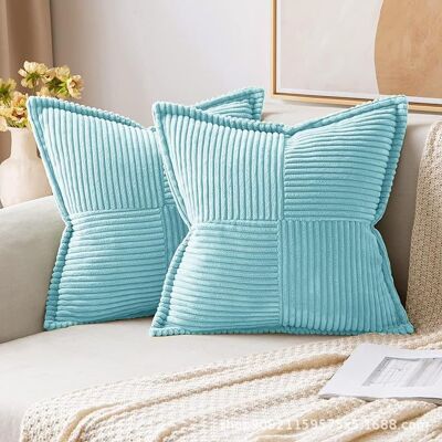 OEM Housses De Coussin De Canapé. Velours Côtelé Beige Avec Motif Croisé. Pour Chambre À Coucher. Salon. Lot De 2 Taies D'Oreiller 45 X 45 Cm,bleu Clair - Publicité OEM Housses De Coussin De Canapé. Velours Côtelé Beige Avec Motif Croisé. Pour Chambre À Coucher. Salon. Lot De 2 Taies D'Oreiller 45 X 45 Cm,bleu Clair - Publicité
