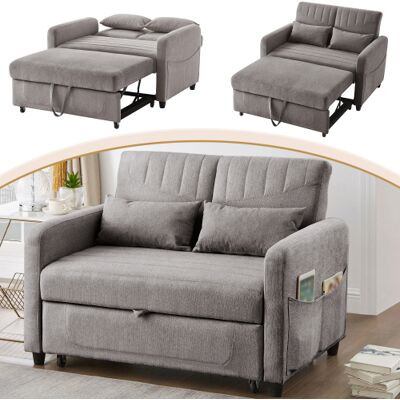 Acavallo Canapé-lit Deux Places, Extensible, Style Moderne, Dossier Réglable En Trois Positions, Tissu Respirant En Coton Et Lin. Publicité Acavallo Canapé-lit Deux Places, Extensible, Style Moderne, Dossier Réglable En Trois Positions, Tissu Respirant En Coton Et Lin. Publicité