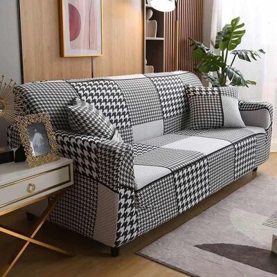 OEM Housse De Canapé 2 Place 140-180cm Couverture Canapé Avec Accoudoirs Moderne Couvre Canapé Elastique Universelle Revêtement De Canapé Housse De Protection Plaid Noir Et Blanc-crezuo - Publicité OEM Housse De Canapé 2 Place 140-180cm Couverture Canapé Avec Accoudoirs Moderne Couvre Canapé Elastique Universelle Revêtement De Canapé Housse De Protection Plaid Noir Et Blanc-crezuo - Publicité
