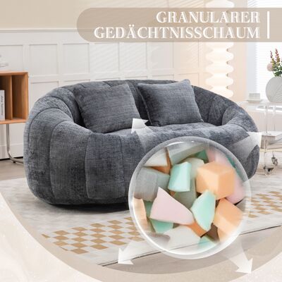 ALLAUVE Canapé Gonflable Gris Chenille, Pouf Fauteuil Dossier Haut Pour Adulte Et Enfant, Chaise De Sol Moelleuse Et Confortable Intérieur/extérieur - Publicité ALLAUVE Canapé Gonflable Gris Chenille, Pouf Fauteuil Dossier Haut Pour Adulte Et Enfant, Chaise De Sol Moelleuse Et Confortable Intérieur/extérieur - Publicité