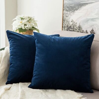 OEM Lot De 2 Housses De Coussin En Velours, Décoratives, Super Douces, 45x45 Cm, Bleu Foncé, Pour Canapé, Chambre, Salon. Publicité OEM Lot De 2 Housses De Coussin En Velours, Décoratives, Super Douces, 45x45 Cm, Bleu Foncé, Pour Canapé, Chambre, Salon. Publicité