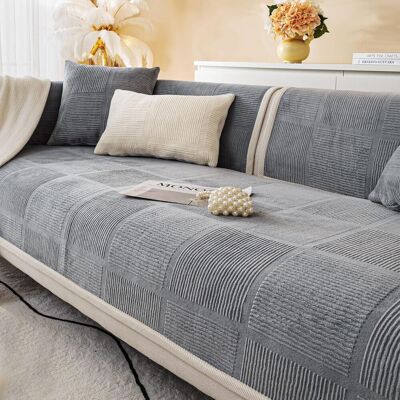 OEM 1 Housse De Canapé D'Angle, Velours Antidérapant, Gris Universel, Protection Meubles, Salon - Publicité OEM 1 Housse De Canapé D'Angle, Velours Antidérapant, Gris Universel, Protection Meubles, Salon - Publicité