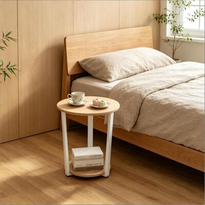 OEM Praktischer Kleiner Tisch,runder Beistelltisch,couchtisch,aufbewahrungstisch Mit 2 Regalen,pflanzentisch(nur Mit Couchtisch) - Publicité OEM Praktischer Kleiner Tisch,runder Beistelltisch,couchtisch,aufbewahrungstisch Mit 2 Regalen,pflanzentisch(nur Mit Couchtisch) - Publicité