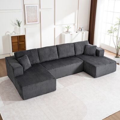 ACKERMAN Le Salon Est Combiné Avec Un Canapé Sans Ossature – Un Canapé De Loisirs Moderne En U – Avec Un Canapé Modulaire Sans Montage En Tissu Avec Fauteuils. Publicité ACKERMAN Le Salon Est Combiné Avec Un Canapé Sans Ossature – Un Canapé De Loisirs Moderne En U – Avec Un Canapé Modulaire Sans Montage En Tissu Avec Fauteuils. Publicité
