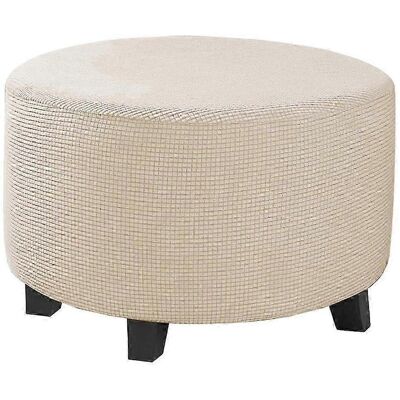 YUDO Housse Ronde Pour Pouf Ou Repose-pieds, Extensible Et Élastique, En Polyester Jacquard Texturé, Lavable En Machine.-natural - Publicité YUDO Housse Ronde Pour Pouf Ou Repose-pieds, Extensible Et Élastique, En Polyester Jacquard Texturé, Lavable En Machine.-natural - Publicité