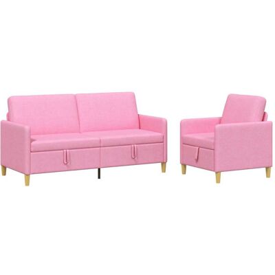 Canapé Avec Rangement 2 Pcs Rose Polyester Vidaxl - Publicité Canapé Avec Rangement 2 Pcs Rose Polyester Vidaxl - Publicité