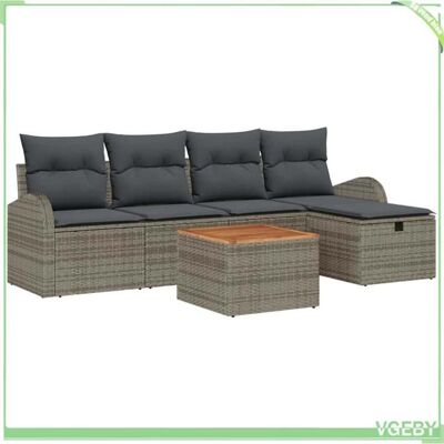 OEM Ensemble Canapé De Jardin - Fafeicy - Modulaire - Gris - Poly Rotin - Coussins Polyester Déhoussables - Publicité OEM Ensemble Canapé De Jardin - Fafeicy - Modulaire - Gris - Poly Rotin - Coussins Polyester Déhoussables - Publicité