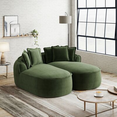 ACKERMAN Canapé Double Cloud Confortable En Chenille, Design Sans Cadre, Méridienne Double Extra Grande, Incluant Coussins, Aucun Montage Requis, Pour Salon, Vert - Publicité ACKERMAN Canapé Double Cloud Confortable En Chenille, Design Sans Cadre, Méridienne Double Extra Grande, Incluant Coussins, Aucun Montage Requis, Pour Salon, Vert - Publicité