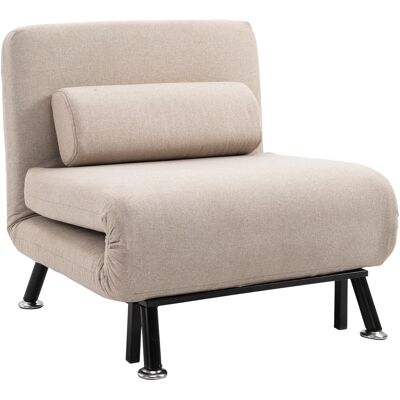ARRIGONI Fauteuil Convertible 1 Place, Chauffeuse Canapé-lit 3 En 1 Avec Dossier Réglable, Coussin Inclus, Charge 150 Kg, Beige - Publicité ARRIGONI Fauteuil Convertible 1 Place, Chauffeuse Canapé-lit 3 En 1 Avec Dossier Réglable, Coussin Inclus, Charge 150 Kg, Beige - Publicité
