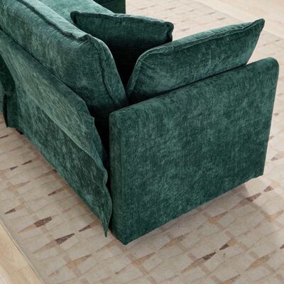 MIDUODUO Accoudoirs Cloud Canapé Sectionnel Moderne Coussin Double Couche Rembourré Tissu Chenille Respirant Salon Chambre Appartement Vert-ha. Publicité MIDUODUO Accoudoirs Cloud Canapé Sectionnel Moderne Coussin Double Couche Rembourré Tissu Chenille Respirant Salon Chambre Appartement Vert-ha. Publicité