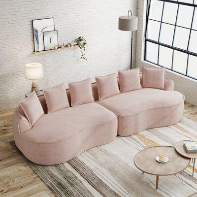 LEMONBEST Canapé Modulable 4 Places 320x114 X67cm Avec Coussins Et Assises Profondessans Montage Mousse 32d Profond Pour Salon Chenille Rose - Publicité LEMONBEST Canapé Modulable 4 Places 320x114 X67cm Avec Coussins Et Assises Profondessans Montage Mousse 32d Profond Pour Salon Chenille Rose - Publicité