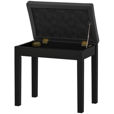 OEM Tabouret/banc De Piano Avec Rangement, Pieds En Bois, Revêtement En Similicuir, Noir, 55 X 34 X 50 Cm - Publicité OEM Tabouret/banc De Piano Avec Rangement, Pieds En Bois, Revêtement En Similicuir, Noir, 55 X 34 X 50 Cm - Publicité