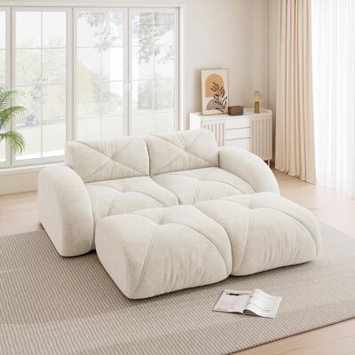 OEM Ce Canapé Modulable Deux Places Est Livré Avec Deux Repose-pieds. Sans Structure, Il Convient Aux Salons Et Aux Appartements. Antidérapant Et Livré Monté. Blanc. Publicité OEM Ce Canapé Modulable Deux Places Est Livré Avec Deux Repose-pieds. Sans Structure, Il Convient Aux Salons Et Aux Appartements. Antidérapant Et Livré Monté. Blanc. Publicité