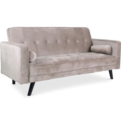 MENZZO Canapé Convertible Clic-clac Scandinave Slow Velours Taupe - Publicité MENZZO Canapé Convertible Clic-clac Scandinave Slow Velours Taupe - Publicité