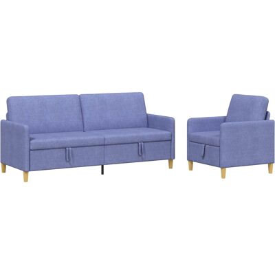Canapé Avec Rangement 2 Pcs Bleu Denim Polyester Vidaxl - Publicité Canapé Avec Rangement 2 Pcs Bleu Denim Polyester Vidaxl - Publicité