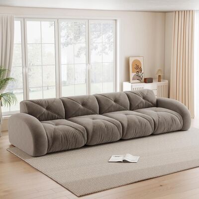 OEM Canapé Sans Cadre, Canapé Modulaire Extra-large Quatre Places, Tissu Chenille Confortable, Convient Au Salon, Conception Antidérapante, Aucun Assemblage Requis, Marron. Publicité OEM Canapé Sans Cadre, Canapé Modulaire Extra-large Quatre Places, Tissu Chenille Confortable, Convient Au Salon, Conception Antidérapante, Aucun Assemblage Requis, Marron. Publicité