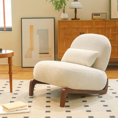 ACKERMAN Fauteuil D'Appoint Mignon Avec Pieds En Bois Massif, Fauteuil De Salon En Velours Avec Coussin Moelleux, Fauteuil De Chambre À Coucher Confortable, Fauteuil De Lecture Sans Accoudoirs Pour Appartement - Publicité ACKERMAN Fauteuil D'Appoint Mignon Avec Pieds En Bois Massif, Fauteuil De Salon En Velours Avec Coussin Moelleux, Fauteuil De Chambre À Coucher Confortable, Fauteuil De Lecture Sans Accoudoirs Pour Appartement - Publicité