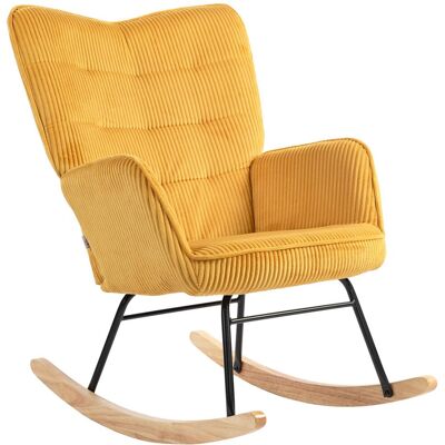 OEM Fauteuil À Bascule Vintage, Patins Incurvés, Rembourrage Épais, Bois De Hêtre Et Acier, Jaune - Publicité OEM Fauteuil À Bascule Vintage, Patins Incurvés, Rembourrage Épais, Bois De Hêtre Et Acier, Jaune - Publicité