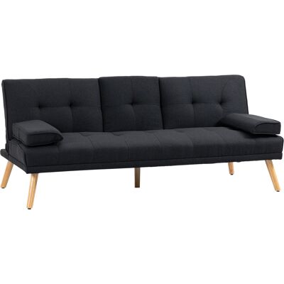ACKERMAN Canapé-lit, Canapé 3 Places Avec Table Rabattable, Porte-gobelet, Canapé-lit Aspect Lin, Design Scandinave, Capacité 250 Kg Pour Salon, Gris - Publicité ACKERMAN Canapé-lit, Canapé 3 Places Avec Table Rabattable, Porte-gobelet, Canapé-lit Aspect Lin, Design Scandinave, Capacité 250 Kg Pour Salon, Gris - Publicité