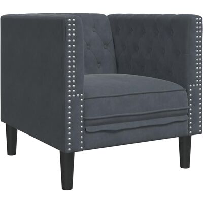 DESIGN IN Canapé Sofa Gris Foncé 74,5 X 71 X 70,5 Cm Velours - Publicité DESIGN IN Canapé Sofa Gris Foncé 74,5 X 71 X 70,5 Cm Velours - Publicité