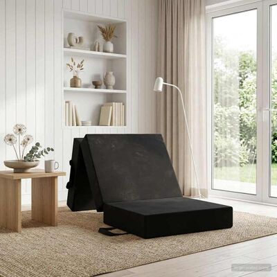 Vidaxl Canapé-lit Pliable 75 X 67 X 45 Cm Noir - Publicité Vidaxl Canapé-lit Pliable 75 X 67 X 45 Cm Noir - Publicité