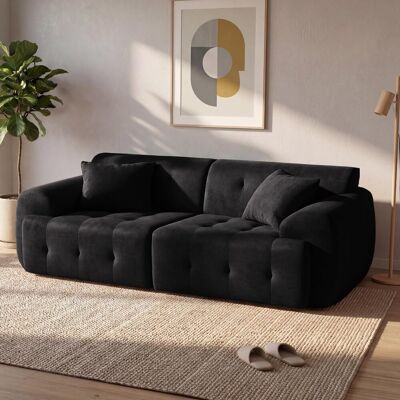 COMHOMA Canapé 2 Places 180 Cm, Canapé De Sol Avec Dossier, Coussin Et Accoudoirs, En Tissu Moderne, Sans Montage - Noir - Publicité COMHOMA Canapé 2 Places 180 Cm, Canapé De Sol Avec Dossier, Coussin Et Accoudoirs, En Tissu Moderne, Sans Montage - Noir - Publicité