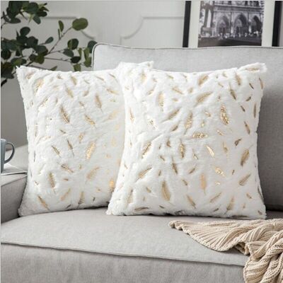 ABCRITAL Lot De 2 45x45cm Blanc , Housses De Coussins Motif De Plume Feuille D'Argent Impression Taie D'Oreiller Décoration Pour Canapé Chambre Salon Doux Confortable Durable Bebé - Publicité ABCRITAL Lot De 2 45x45cm Blanc , Housses De Coussins Motif De Plume Feuille D'Argent Impression Taie D'Oreiller Décoration Pour Canapé Chambre Salon Doux Confortable Durable Bebé - Publicité