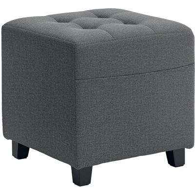 OEM Repose Pied Salon, Ottoman, Siège Rembourré Capitonné En Tissu Aspect Lin Avec Poche Latérale, 35 X 35 X 35 Cm, Gris - Publicité OEM Repose Pied Salon, Ottoman, Siège Rembourré Capitonné En Tissu Aspect Lin Avec Poche Latérale, 35 X 35 X 35 Cm, Gris - Publicité