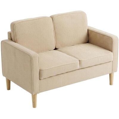 OEM Canapé 2 Places Avec 2 Coussins Décoratifs, Espace De Rangement, Pieds En Bois Massif, Petit Canapé Moderne, Velours Côtelé, 117 X 63 X 79 Cm, Beige - Publicité OEM Canapé 2 Places Avec 2 Coussins Décoratifs, Espace De Rangement, Pieds En Bois Massif, Petit Canapé Moderne, Velours Côtelé, 117 X 63 X 79 Cm, Beige - Publicité