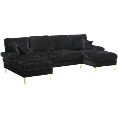 ALMASTORE (old Sku:w1880s00025)canapé Sectionnel U Moderne En Chenille De Grande Taille, Avec Deux Méridiennes, Pour Salon, Chambre, Bureau, Appartement, Villa, Salon À La Maison, Près De La Cheminée - Publicité ALMASTORE (old Sku:w1880s00025)canapé Sectionnel U Moderne En Chenille De Grande Taille, Avec Deux Méridiennes, Pour Salon, Chambre, Bureau, Appartement, Villa, Salon À La Maison, Près De La Cheminée - Publicité