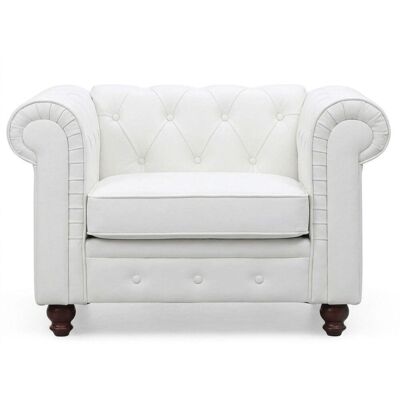 MENZZO Grand Fauteuil Chesterfield Blanc - Publicité MENZZO Grand Fauteuil Chesterfield Blanc - Publicité