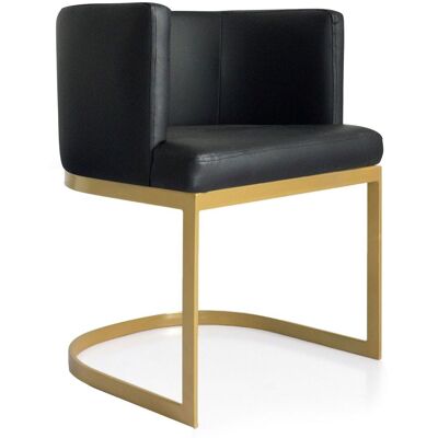 MENZZO Chaise / Fauteuil Noellie Simili P.u. Noir Pieds Or - Publicité MENZZO Chaise / Fauteuil Noellie Simili P.u. Noir Pieds Or - Publicité